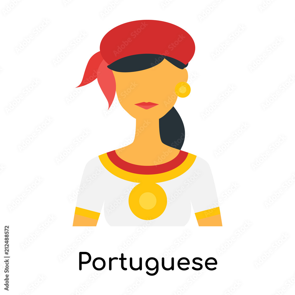 Portuguese icon vector sign and symbol isolated on white background, Portuguese logo concept Portuguese icon vector sign and symbol isolated on white background, Portuguese logo concept