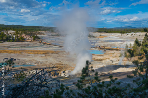 Geothermal activity in Norris Basin, Yellowstone National Park