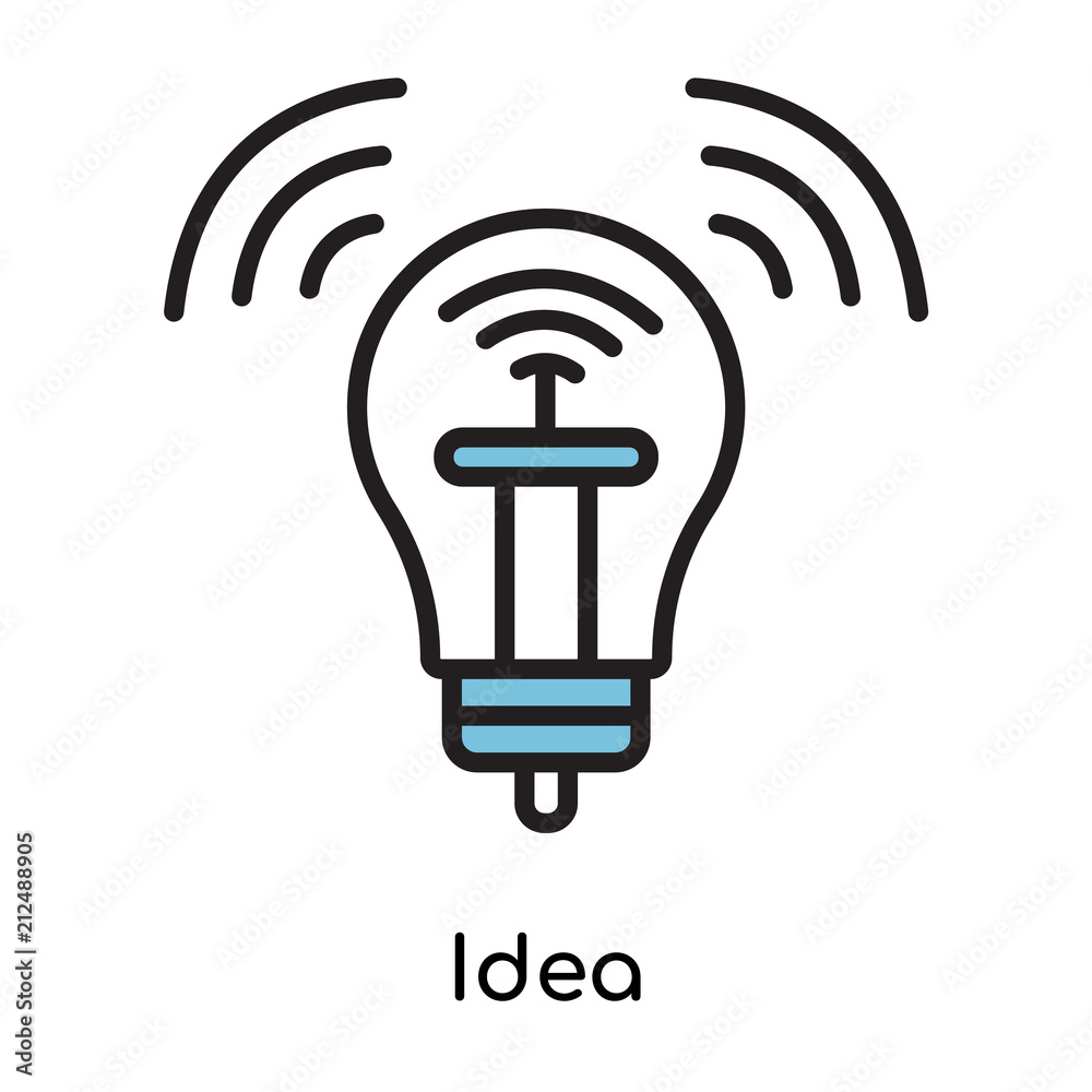 Idea icon vector sign and symbol isolated on white background, Idea logo concept Idea icon vector sign and symbol isolated on white background, Idea logo concept