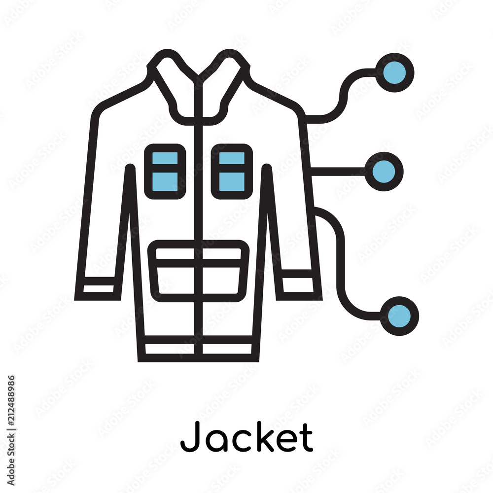Jacket icon vector sign and symbol isolated on white background, Jacket logo concept Jacket icon vector sign and symbol isolated on white background, Jacket logo concept