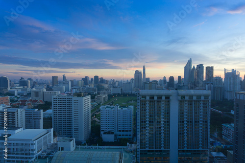 Blue clouds over Bangkok in early morning