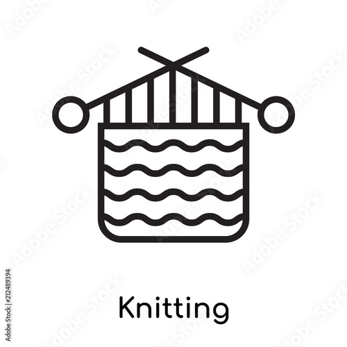 Knitting icon vector sign and symbol isolated on white background, Knitting logo concept