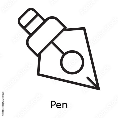Pen icon vector sign and symbol isolated on white background, Pen logo concept