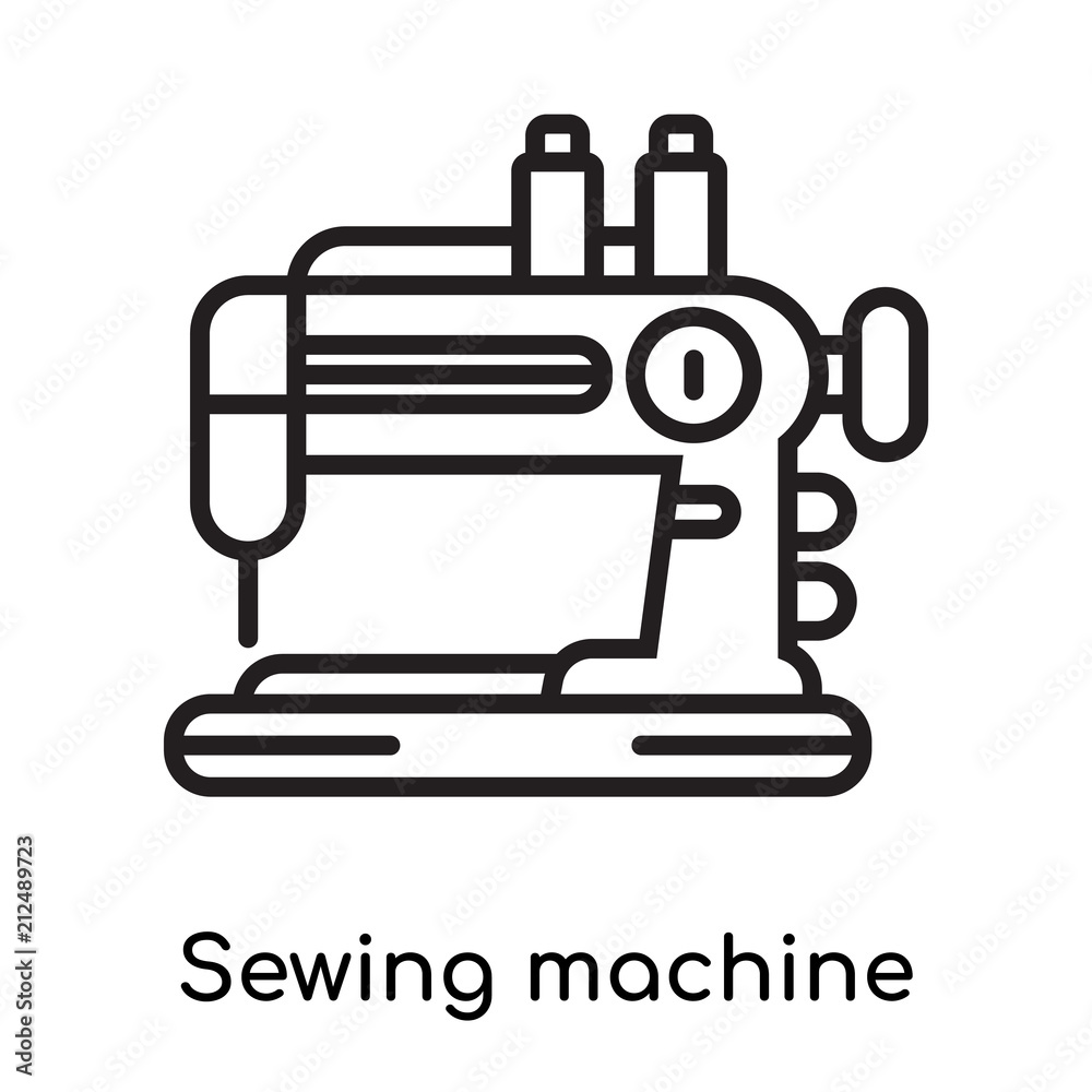Sewing machine icon vector sign and symbol isolated on white background, Sewing machine logo concept Sewing machine icon vector sign and symbol isolated on white background, Sewing machine logo concept