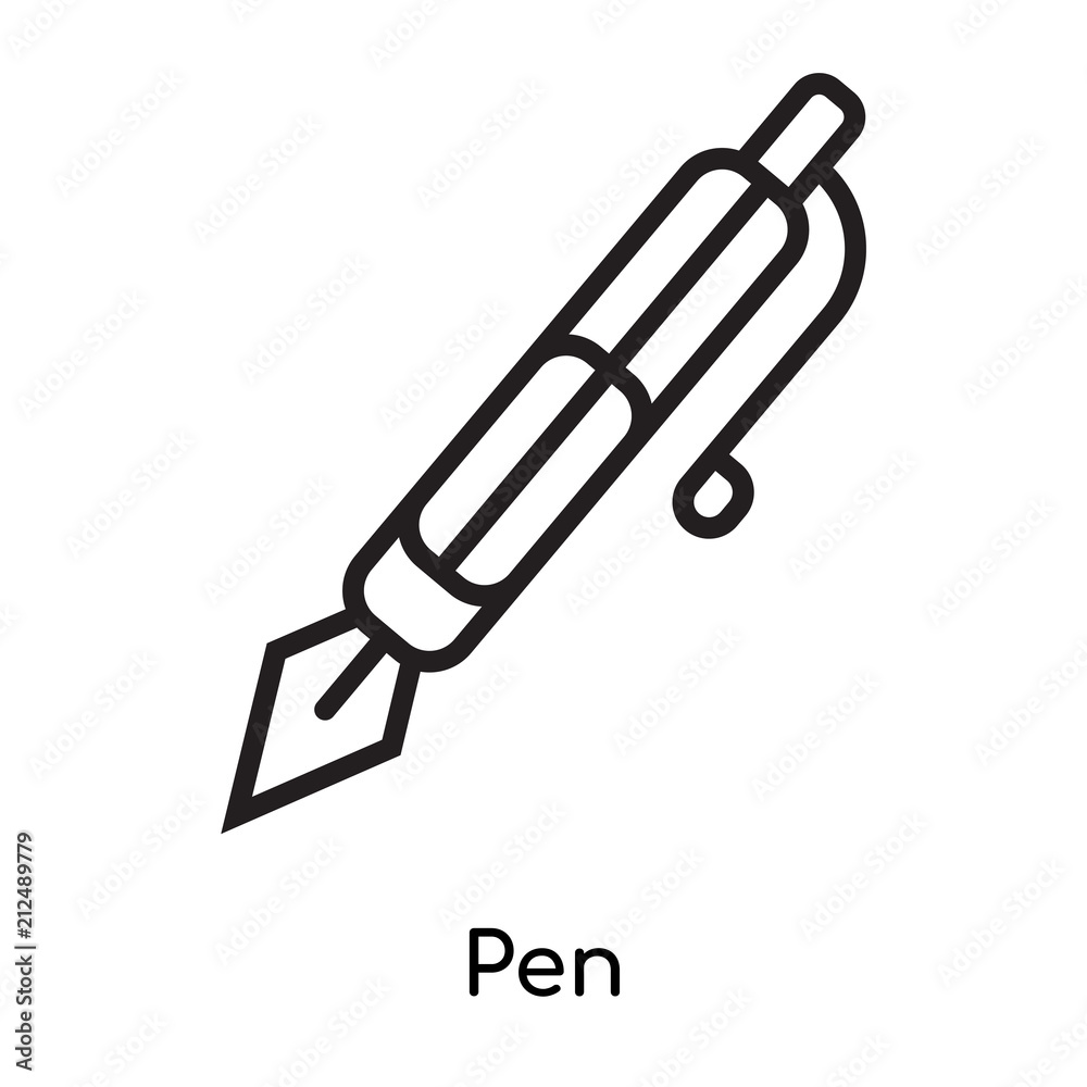 Pen icon vector sign and symbol isolated on white background, Pen logo concept Pen icon vector sign and symbol isolated on white background, Pen logo concept