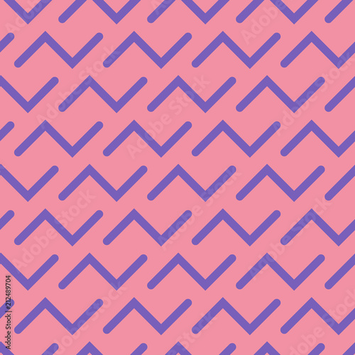 Zigzag seamless pattern. Pink chevron ornament. Vector illustration