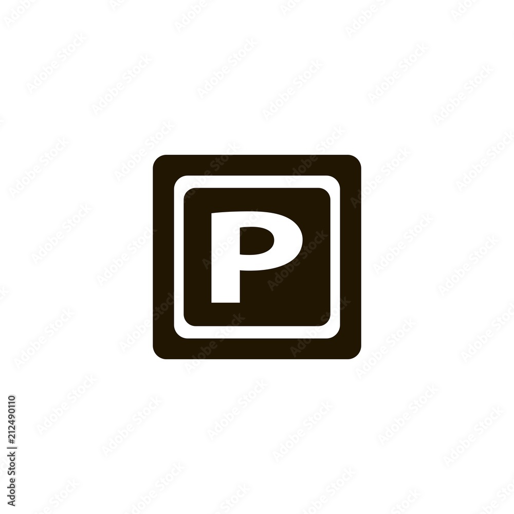 Parking sign icon. flat design