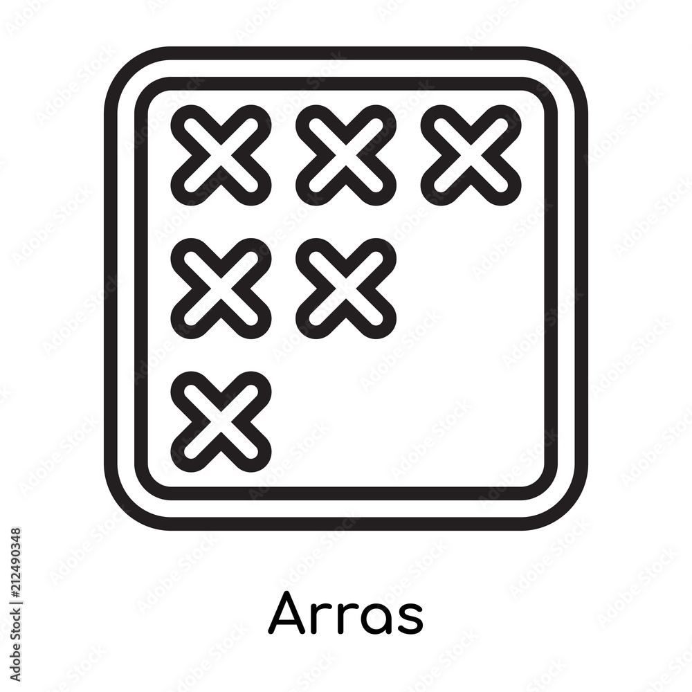 Fototapeta premium Arras icon vector sign and symbol isolated on white background, Arras logo concept