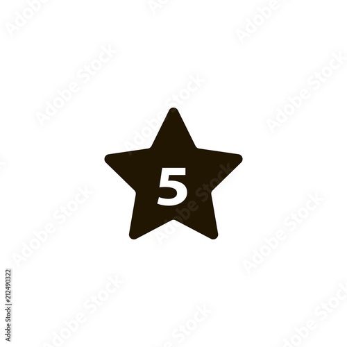 Five star hotel icon. flat design