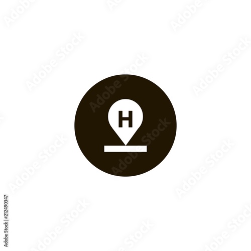 location of the hotel icon. flat design