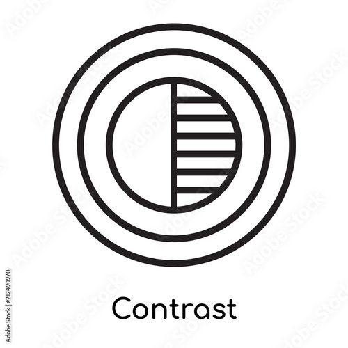 Contrast icon vector sign and symbol isolated on white background, Contrast logo concept