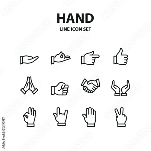 Hand Icon Set Illustration Vector