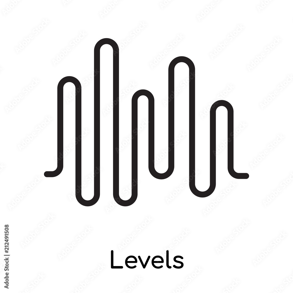 Levels icon vector sign and symbol isolated on white background, Levels logo concept Levels icon vector sign and symbol isolated on white background, Levels logo concept
