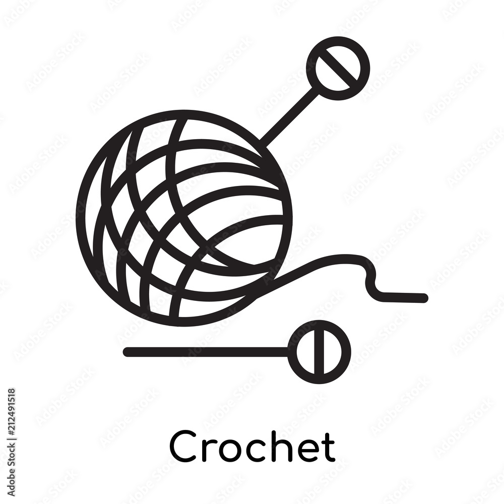 Vecteur Stock Crochet icon vector sign and symbol isolated on white  background, Crochet logo concept | Adobe Stock