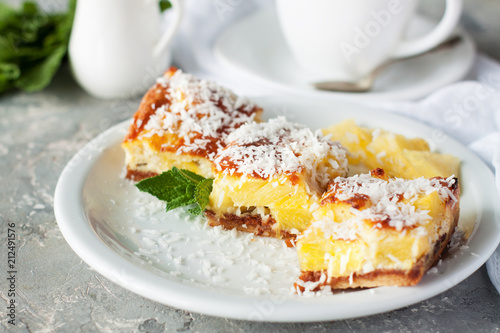 Homemade pineapple and coconut bars