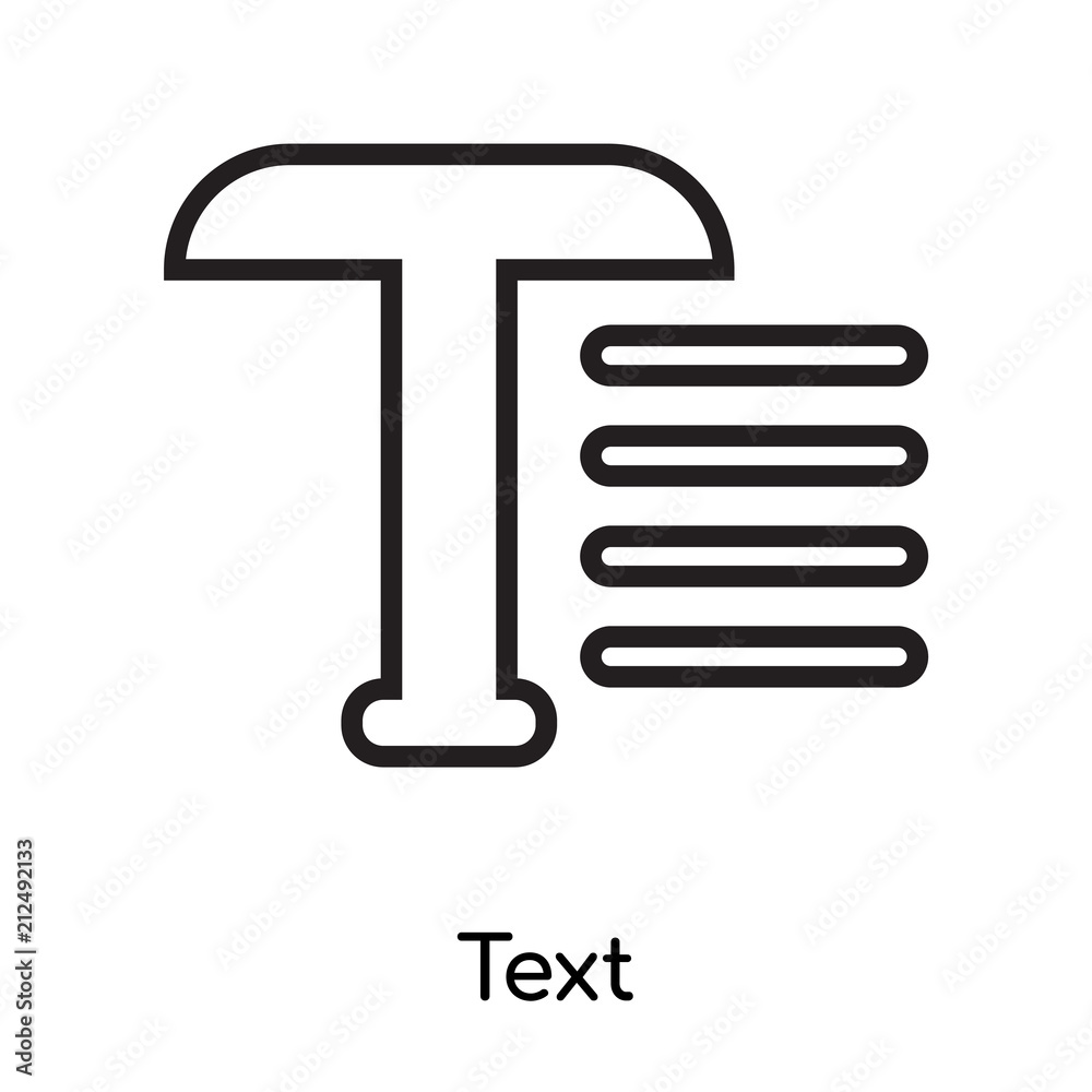 Text icon vector sign and symbol isolated on white background, Text logo concept Text icon vector sign and symbol isolated on white background, Text logo concept