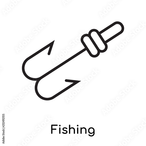 Fishing icon vector sign and symbol isolated on white background, Fishing logo concept
