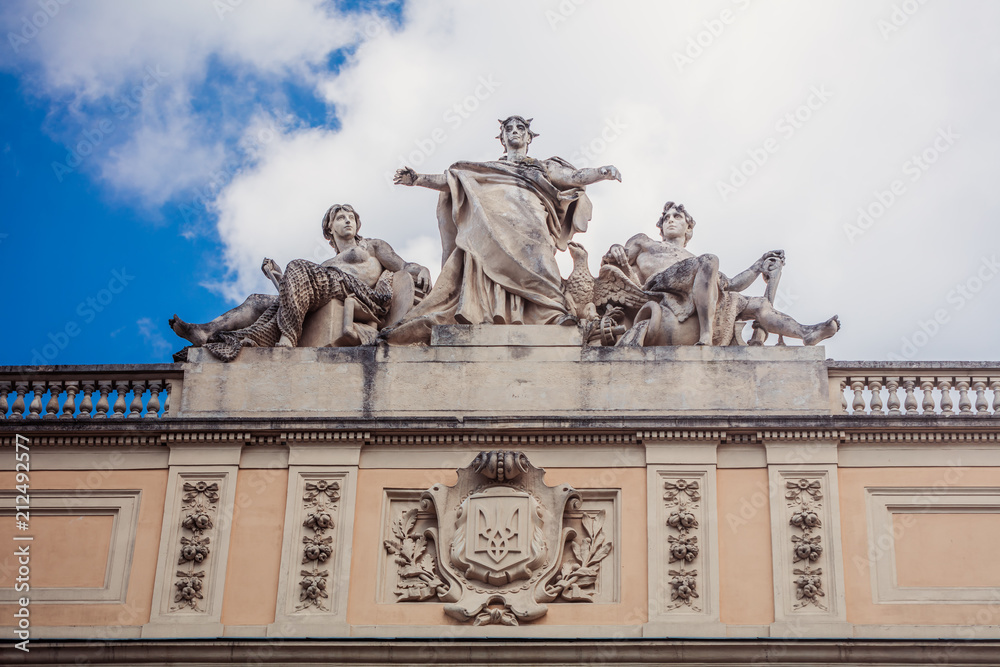 Obraz premium Closeup of Ivan Franko National University of Lviv