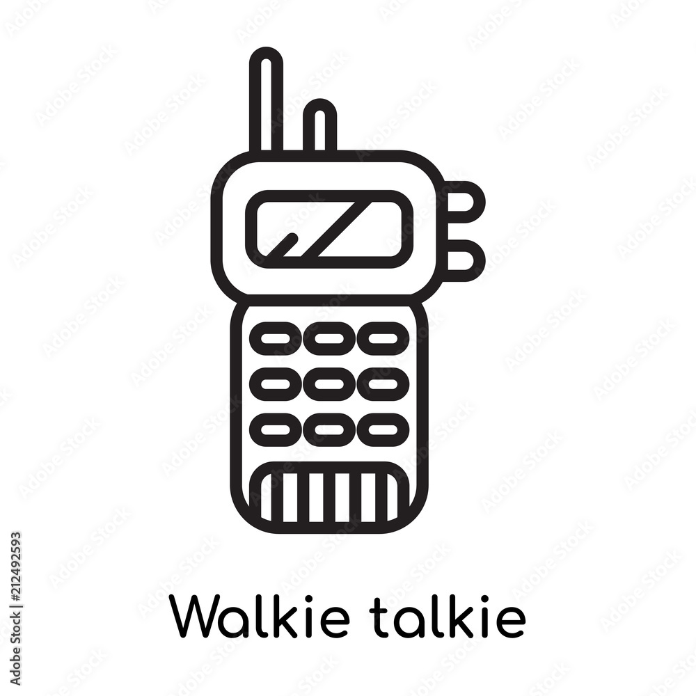 Walkie talkie icon vector sign and symbol isolated on white background, Walkie talkie logo concept Walkie talkie icon vector sign and symbol isolated on white background, Walkie talkie logo concept