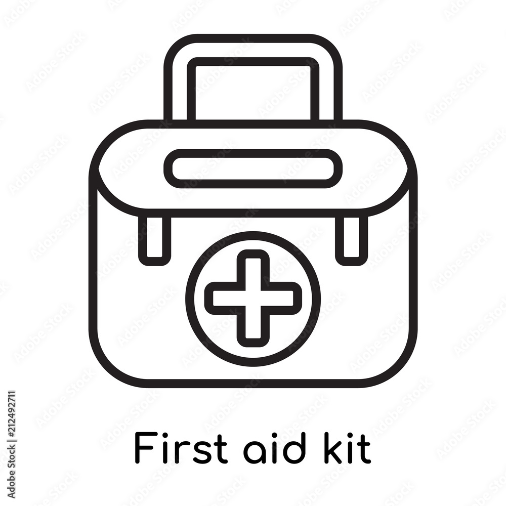 First aid kit icon vector sign and symbol isolated on white background, First aid kit logo concept First aid kit icon vector sign and symbol isolated on white background, First aid kit logo concept