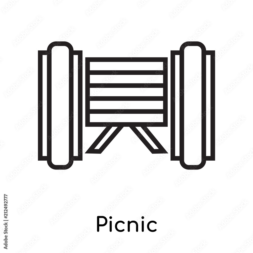 Picnic icon vector sign and symbol isolated on white background, Picnic logo concept Picnic icon vector sign and symbol isolated on white background, Picnic logo concept