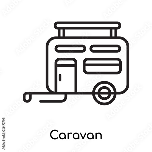 Caravan icon vector sign and symbol isolated on white background, Caravan logo concept