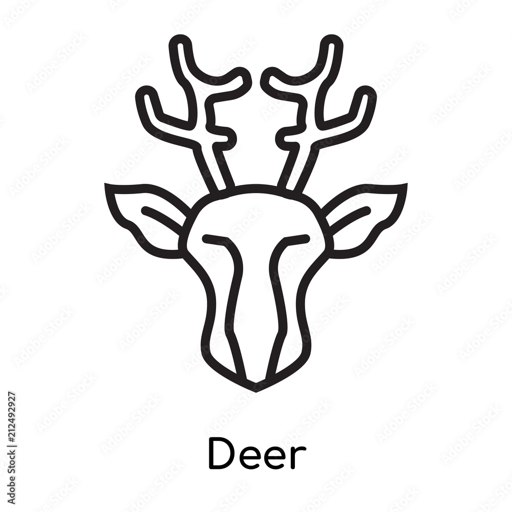 Deer icon vector sign and symbol isolated on white background, Deer logo concept Deer icon vector sign and symbol isolated on white background, Deer logo concept