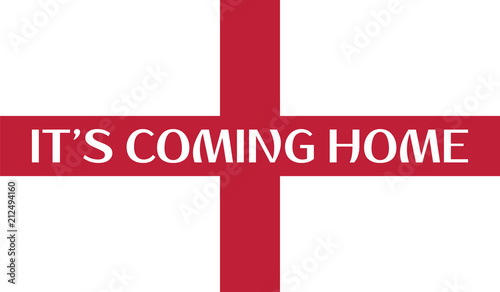 England flag national flag soccer emblem with football phrase Its coming home phrase