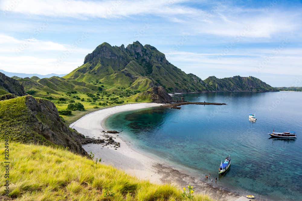 Aerial View of the Padar Island Bay, Where We Come in. Padar Island Komodo National Park, Indonesia