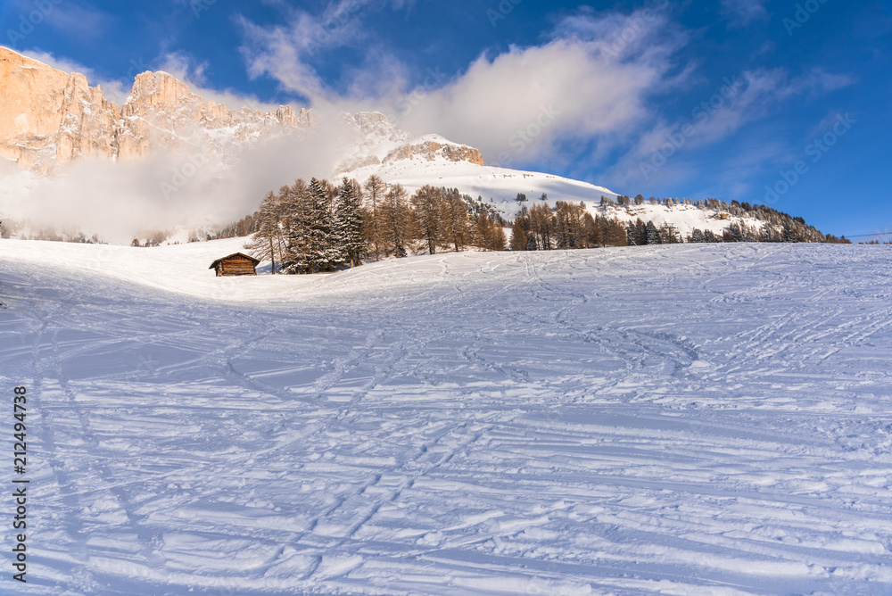 Winter in Dolomites Mountains