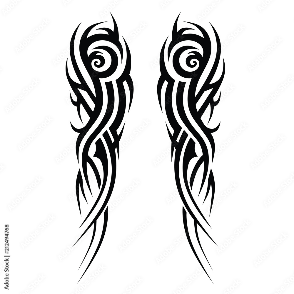Wunschmotiv: tattoos ideas sleeve designs – tribal tattoo pattern vector illustration #212494768