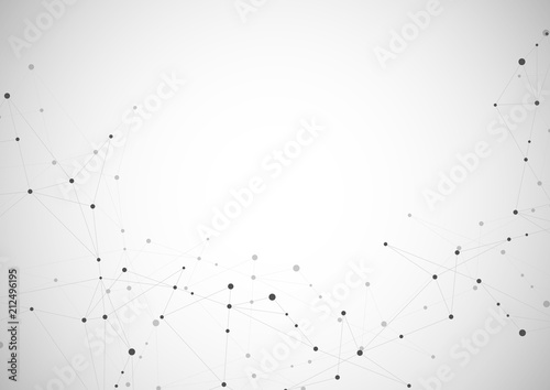 Abstract connecting dots and lines. Connection science and technology background. Vector illustration.