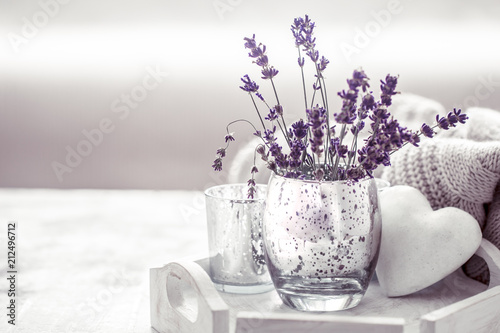 Canvas Print composition with lavender in a glass