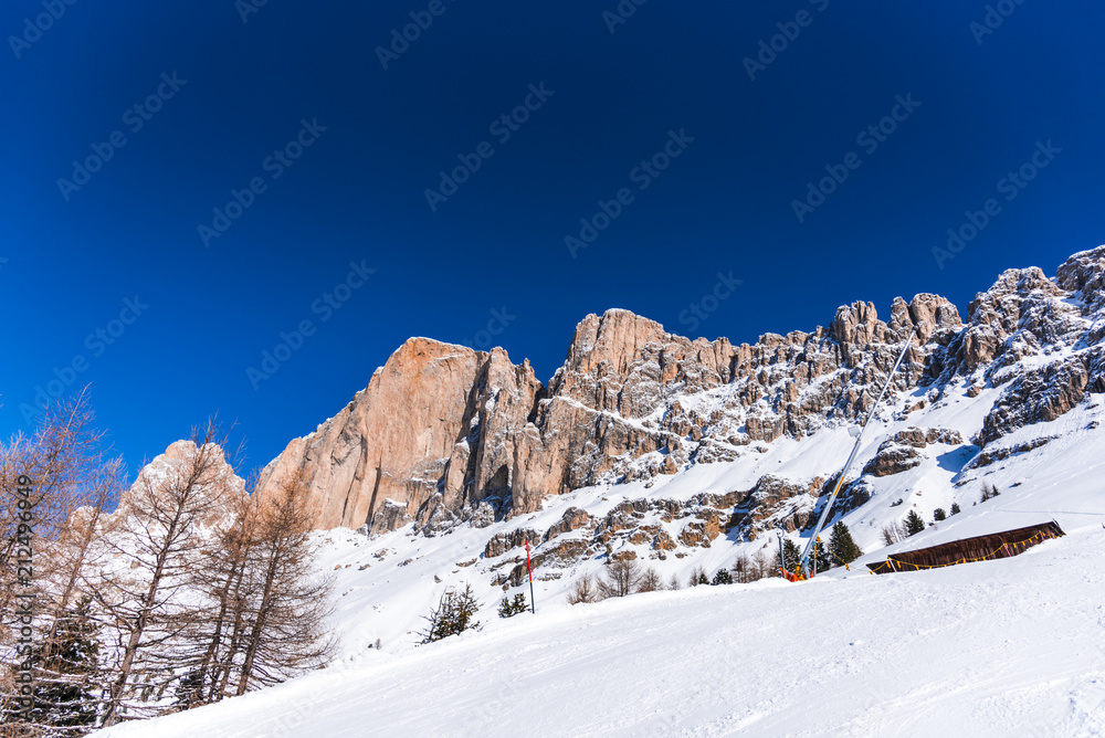 Ski resort in Dolomites Mountains