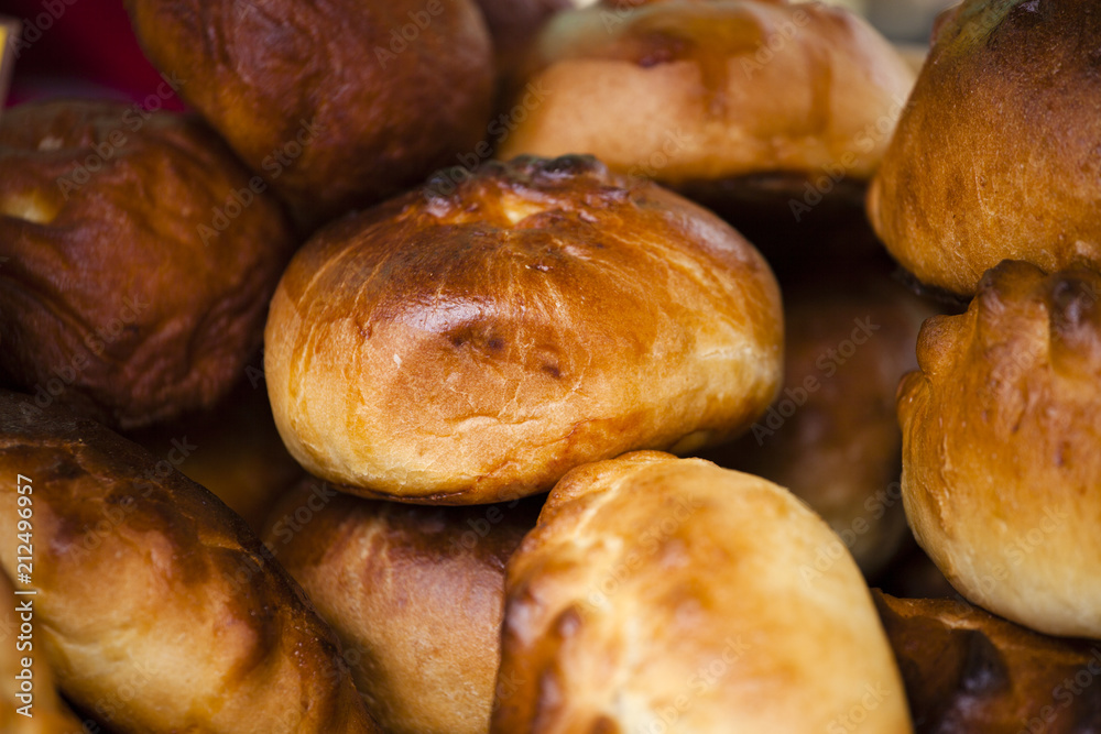 Tatar folk meat pies. A dish of national Tatar cuisine Tatar folk meat pies. A dish of national Tatar cuisine