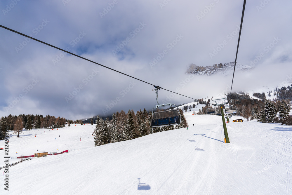 Ski resort in Dolomites Mountains