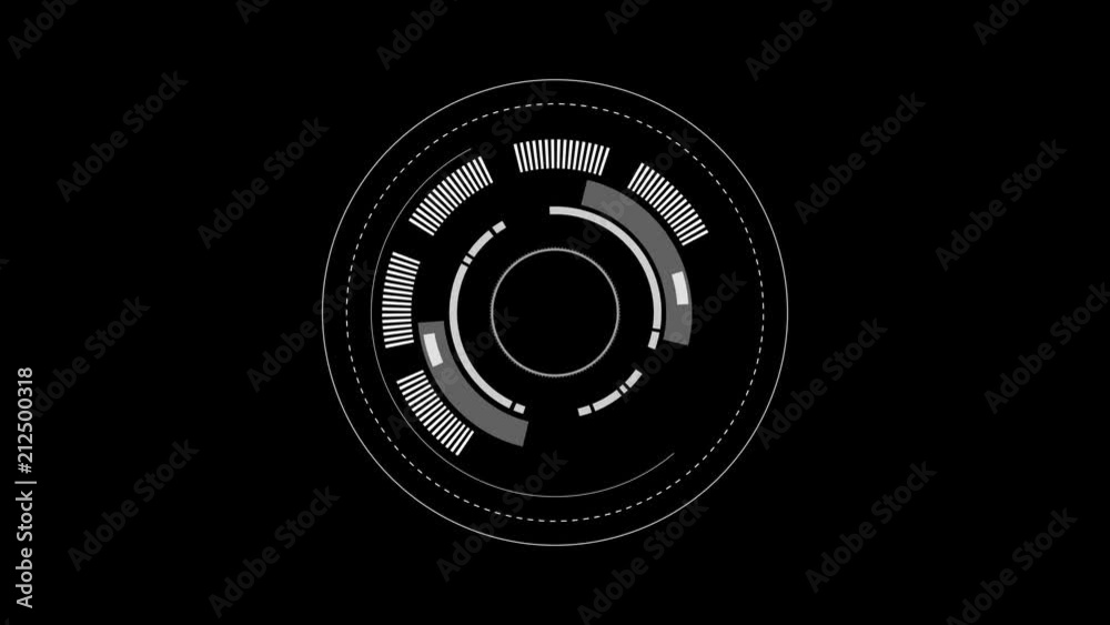 3 HUD circle interfaces with different green glowing colors