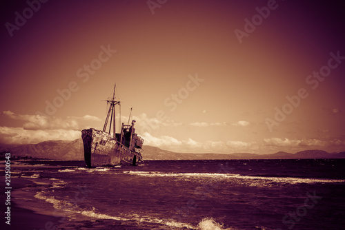 The famous shipwreck near Gythio Greece