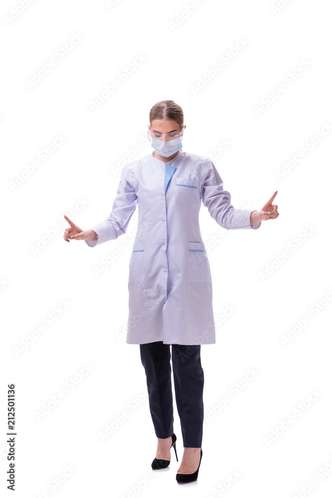 Young woman doctor isolated on white background Young woman doctor isolated on white background