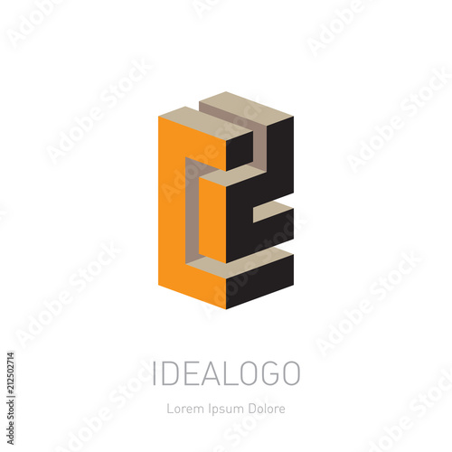 C and D initial logo or monogram logotype. CD Vector design element or 3d icon.