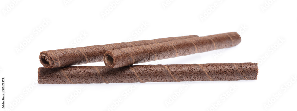 Normal Sticks Chocolate wafer sticks isolated on white background. Stock Photo ...