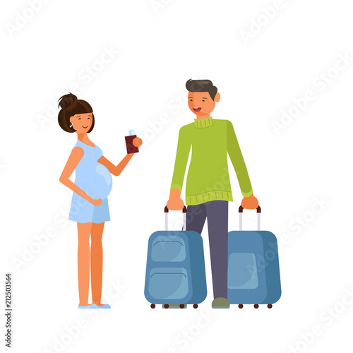 Traveling couple of young people
