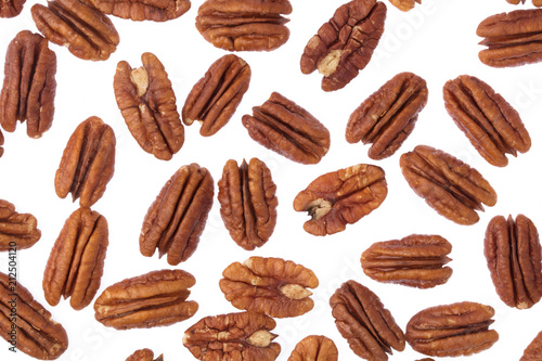 Pecan nuts isolated on white background