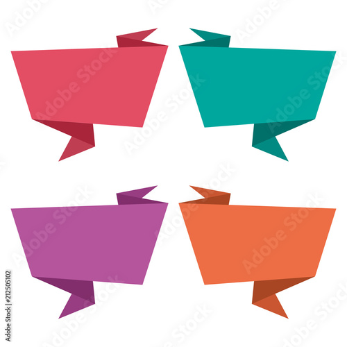 Set of colorful ribbon banners. Vector illustration