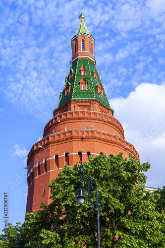 Moscow, Russia, on June 25, 2018. Angular Arsenalnaya tower of the Moscow Kremlin photo