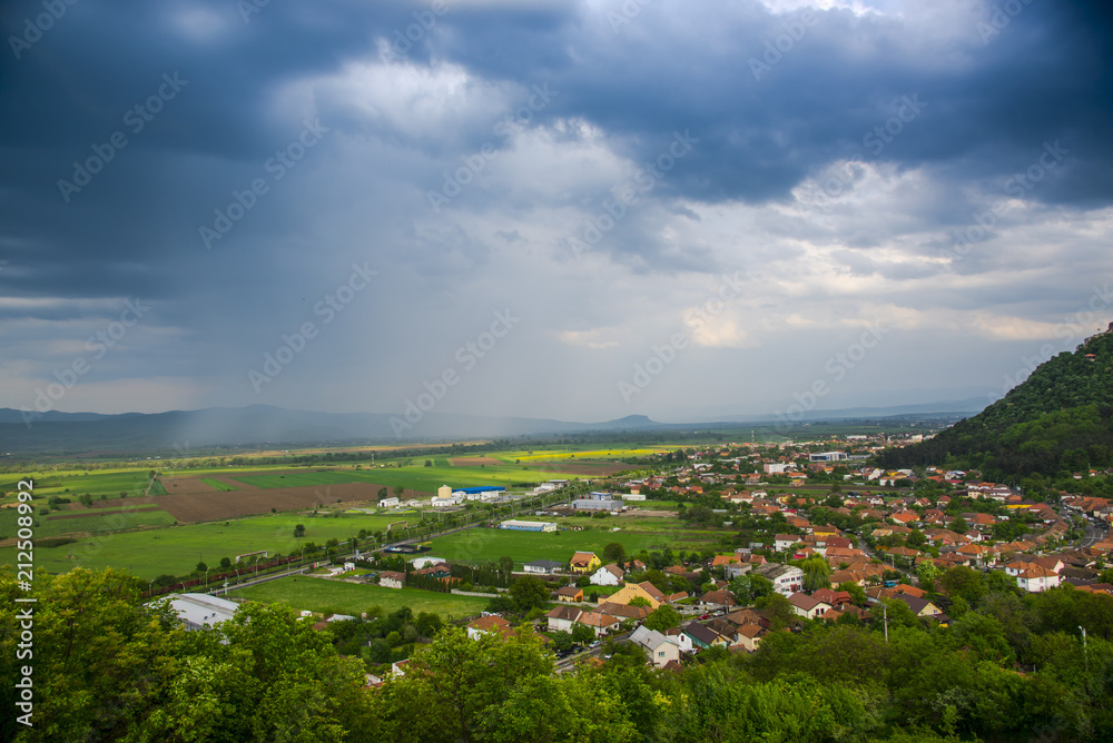 Storm clouds at the Deva, Hunedoara ,Romania