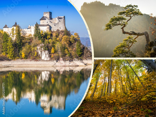 Collage of Pieniny beautiful views of the Mountains Poland. © Lukasz Janyst