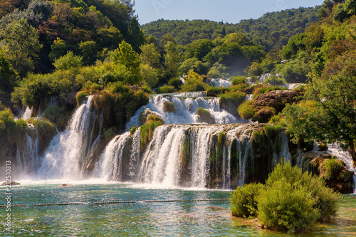Beautiful cascade waterfalls from Krka National Park
