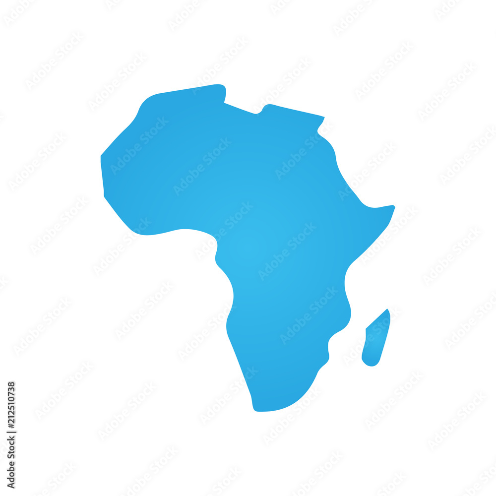 Africa Icon Vector. Simple flat symbol. Blue pictogram illustration on white background. Africa Icon Vector. Simple flat symbol. Blue pictogram illustration on white background.
