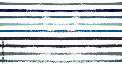 Summer Sailor Stripes Seamless Vector Pattern. Autumn Colors Textile Blue, Purple, White, Turquoise, Gray Print. Hipster Vintage Retro Stripes Design. Creative Horizontal Banner. Old Watercolor Fabric